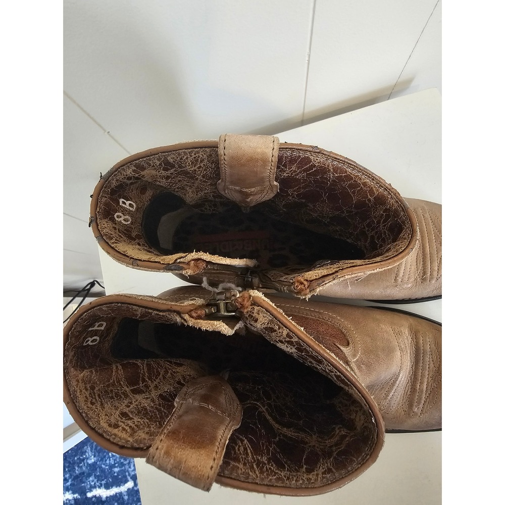 Ariat Unbridled Ankle Boots Womens 8B Brown Distressed Leather Western 10007966 - Picture 4 of 7